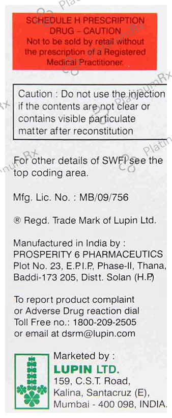 Tazar 2000/250mg Injection 1s