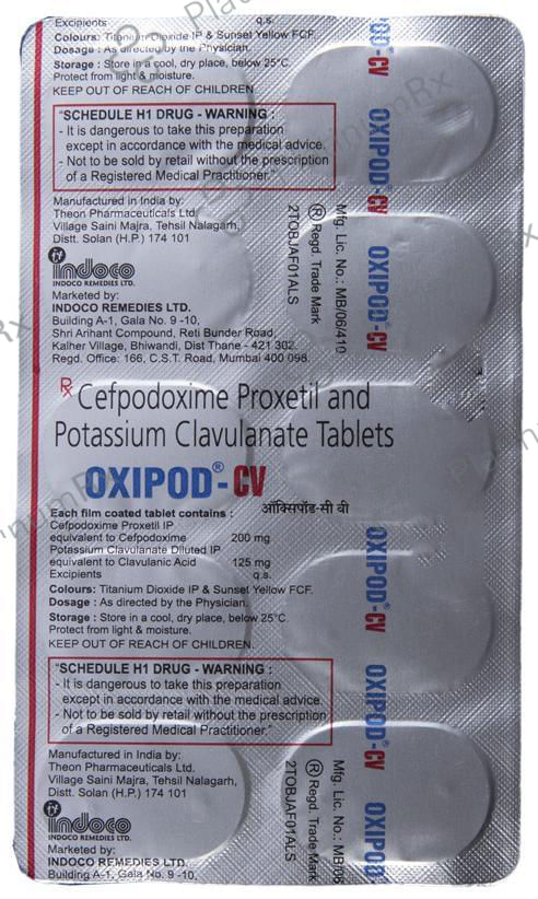 Oxipod CV 200/125mg Tablet 10s