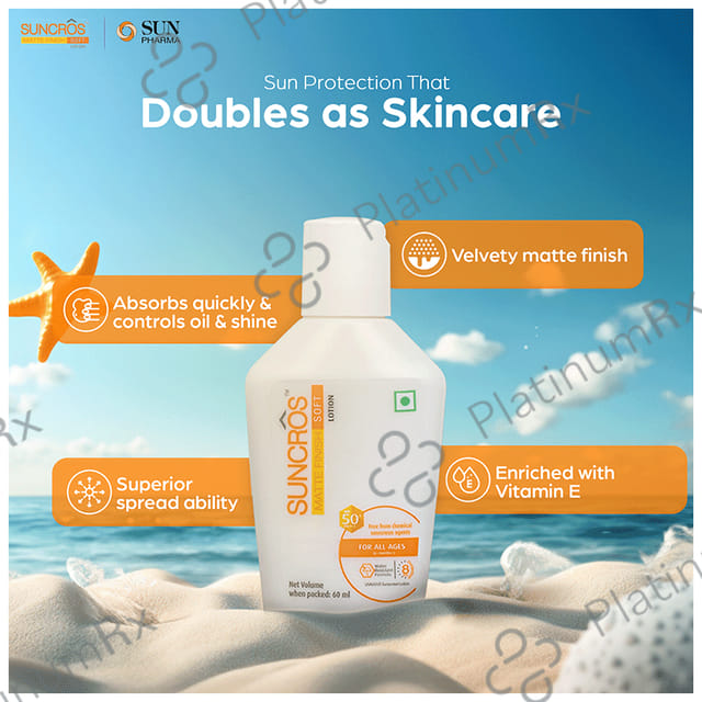 Suncros Matte Finish Soft SPF 50+ PA+++ Lotion 60ml