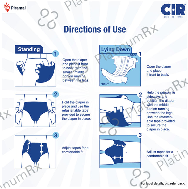 CIR Premium Adult Unisex Diaper Size XL 10s