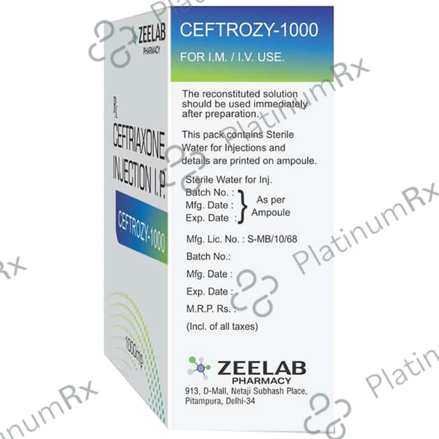 Ceftrozy 1000mg Injection 1s