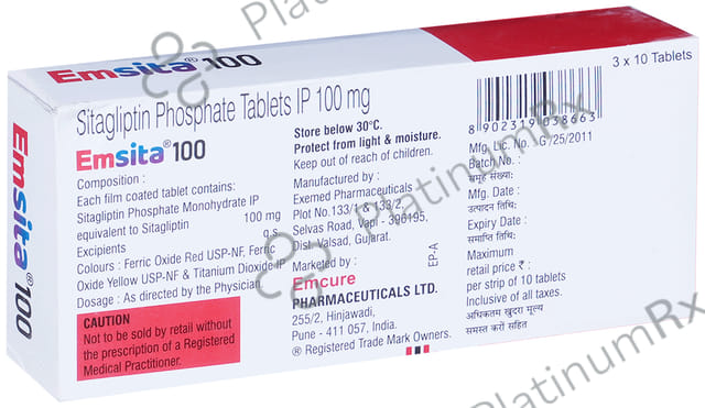 Emsita 100mg Tablet 10s