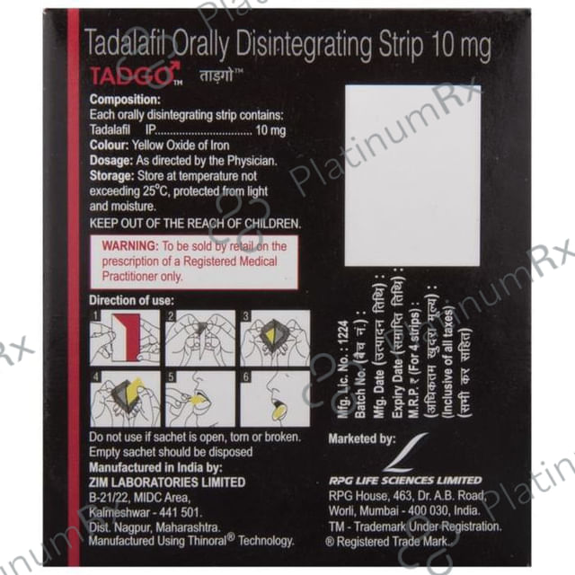 Tadgo 10mg Disintegrating Strip