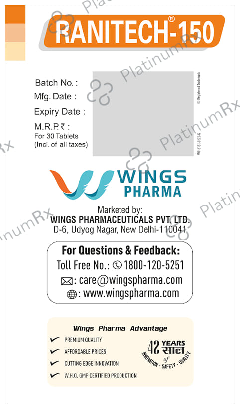 Ranitech 150mg Tablet 30s
