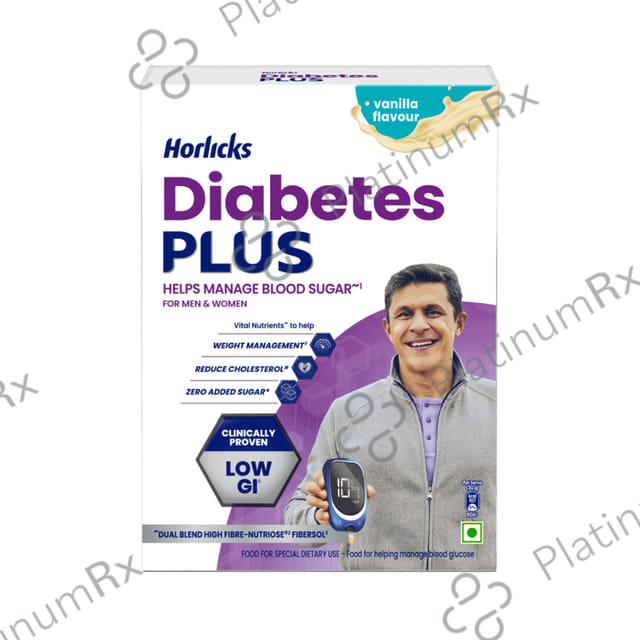 Horlicks Diabetes Plus for Blood Sugar & Weight Management - No Added Sugar - Flavour Vanilla