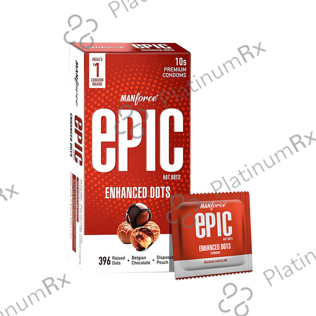 Manforce Epic Hot Dots Premium Condom with Disposable Pouch Belgian Chocolate 10s