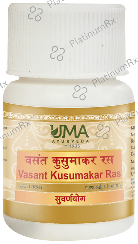 Uma Ayurveda Vasant Kusumakar Ras Tablet (with Gold & Silver)