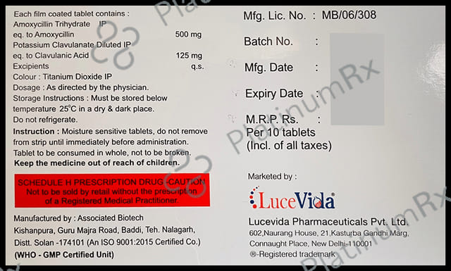 Lucemox CV 625 Tablet