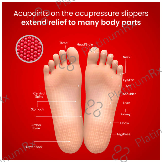 Dr Ortho Pain-Free Acupressure Slipper 7 Black & Red