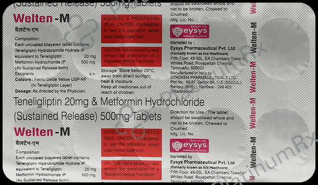 Welten M 500mg/20mg Tablet