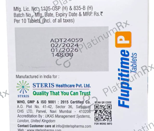 Flupitime P 100/325mg Tablet 10s