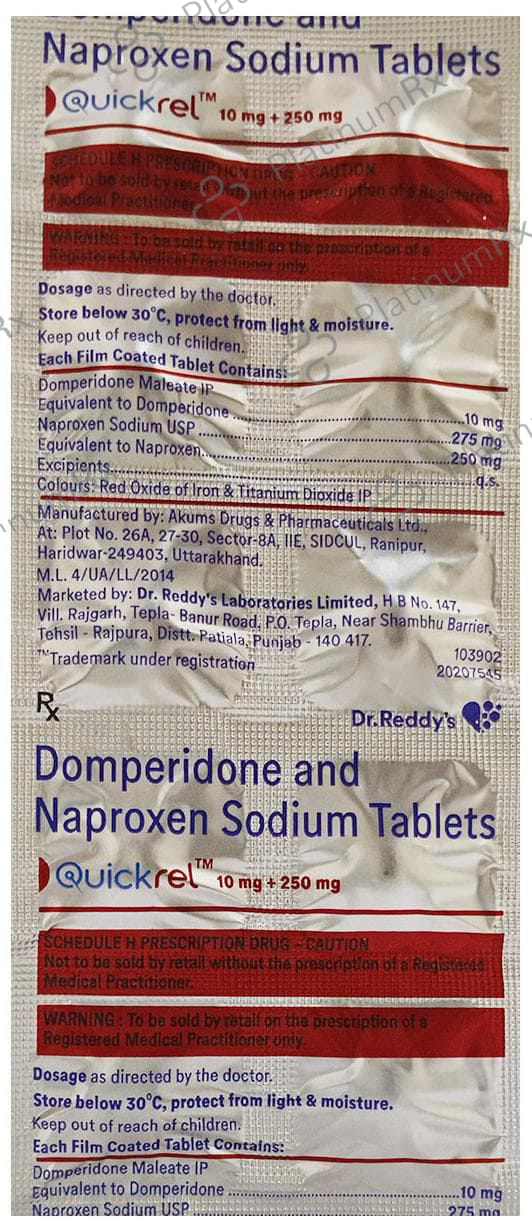 Quickrel 250/10mg Tablet 10s