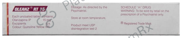 Oleanz RT 15mg Tablet DT 10s