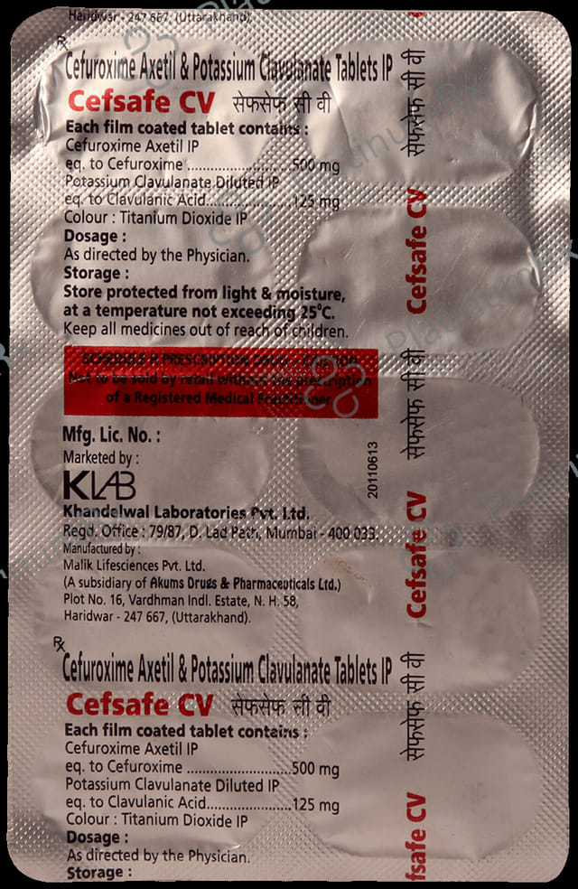 Cefsafe CV 500/125mg Tablet 10s