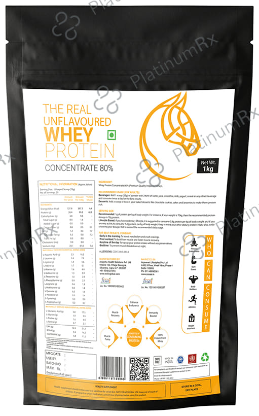 OSOAA The Real Raw Whey Protein Concentrate 80% Unflavored 1 kg