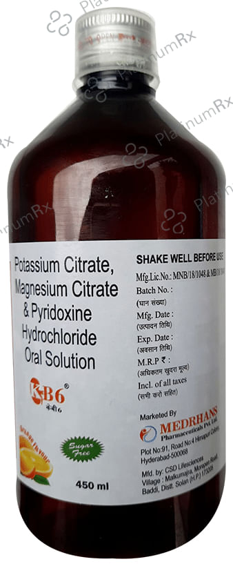KB6 Oral Solution Orange Sugar Free 450 Oral Solution