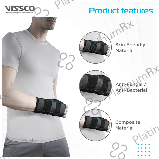 Vissco Core 0602 Elastic Wrist Splint (Short) Black Universal