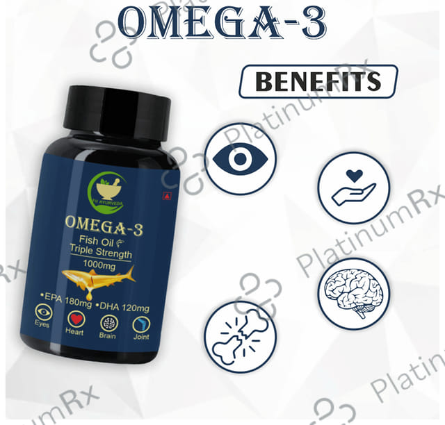Fij Ayurveda Omega 3 Fish Oil Triple Strength 1000mg Capsule 60s