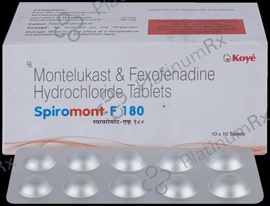 Spiromont F 180/10mg Tablet 10s