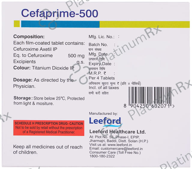 Cefaprime 500mg Tablet 4s