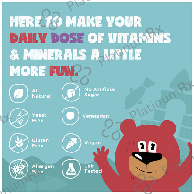 Kiddoze Calcium + Vitamin D3 Gummies Strawberry & Orange Flavour 60s