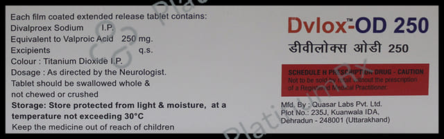 Dvlox OD 250mg Tablet ER 10s
