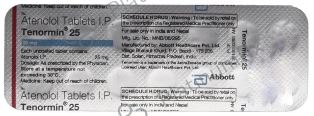 Tenormin 25mg Tablet 14s