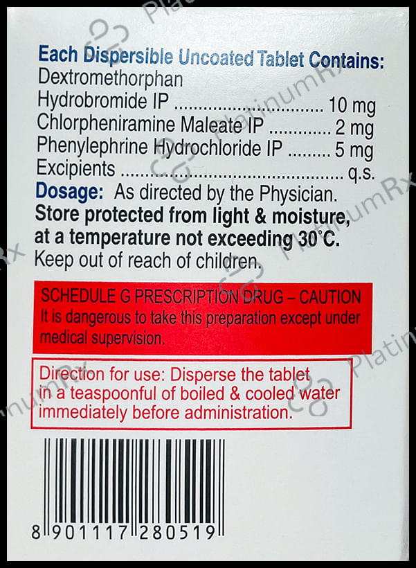 Cheston D Plus 2/10/5mg Tablet DT 10s