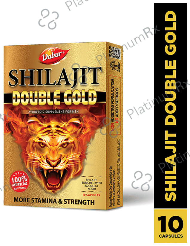 Dabur Shilajit Double Golds For Men For More Immunity, 2X Strength & Stamina Capsule