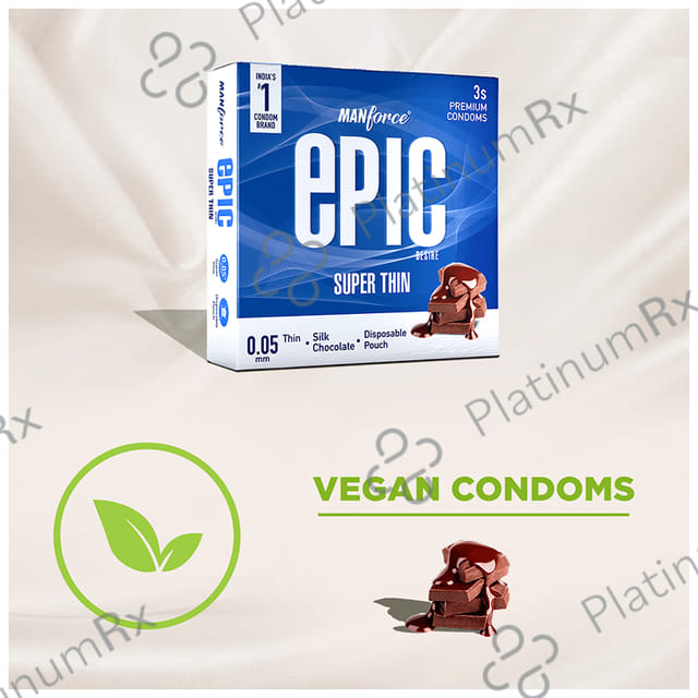 Manforce Epic Desire Super Thin Premium with Disposable Pouch Silk Chocolate Condom 3s