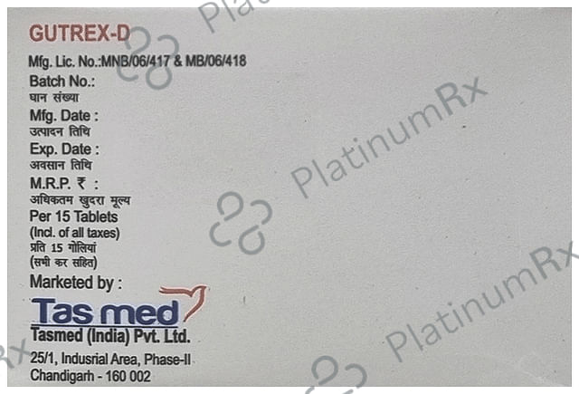 Gutrex D 2.5mg/5mg/10mg Tablet 15 Tablet