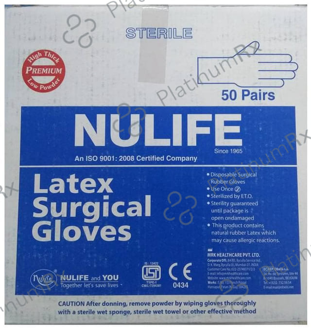 Nulife Sterile Powdered Surgical Gloves 7.5