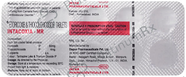 Intacoxia MR 60/4mg Tablet 10s