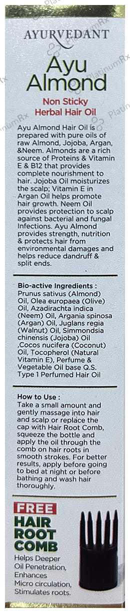 Baidyanath (Jhansi) Ayurvedant Herbal Hair Oil Ayu Almond Non Sticky