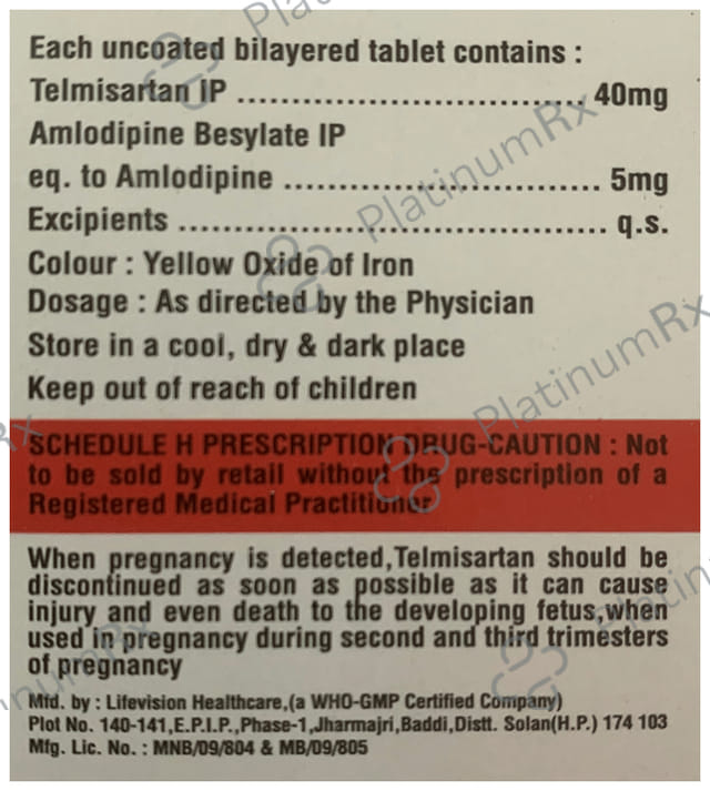 Telmonix AM 5/40mg Tablet 10s