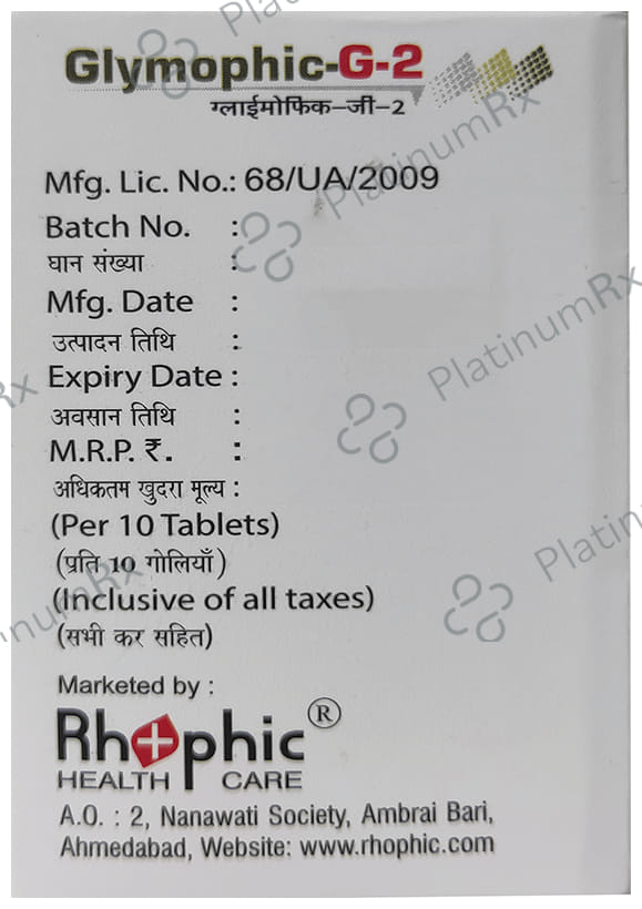 Glymophic G 2/500mg Tablet PR 10s