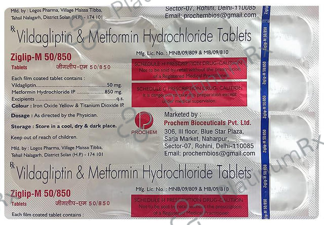 Ziglip M 50/850mg Tablet 15s