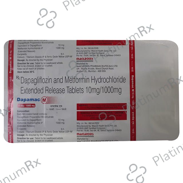 Dapamac M 10mg/1000mg Tablet ER