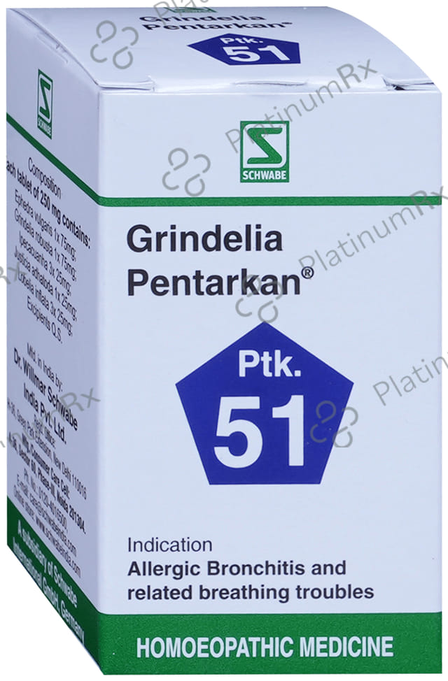 Dr Willmar Schwabe India Grindelia Pentarkan Ptk 51 Tablet