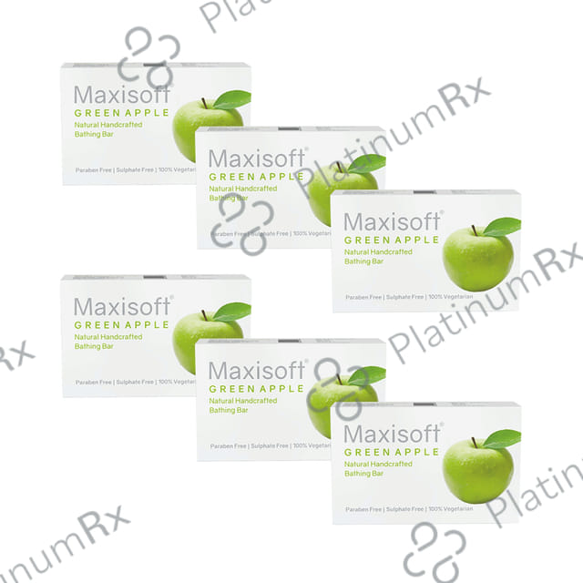 Maxisoft Green Apple Bathing Bar (75gm Each) 6 units