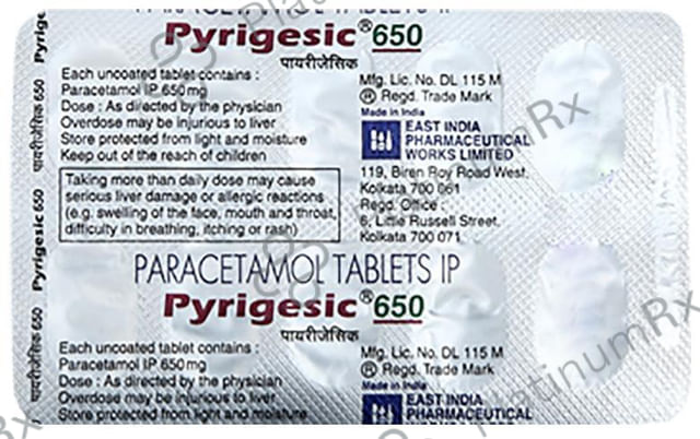 Pyrigesic 650mg Tablet 10s