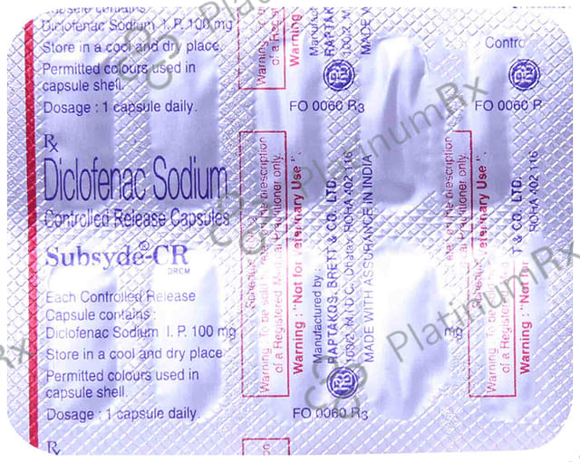 Subsyde CR 100mg Capsule 10s