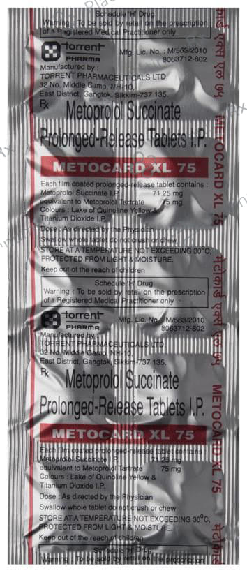 Metocard XL 75mg Tablet 10s