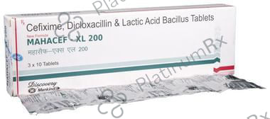 Mahacef XL 200/500mg/90M Tablet 10s