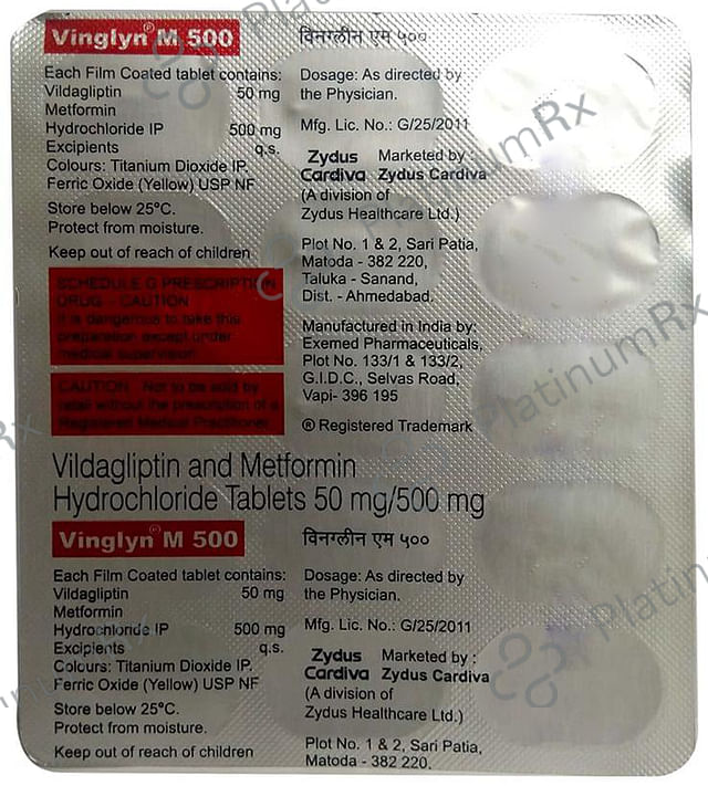 Vinglyn M 500/50mg Tablet 15s