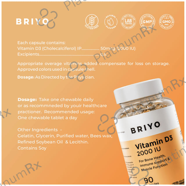 Briyo Vitamin D3 2000IU 90s
