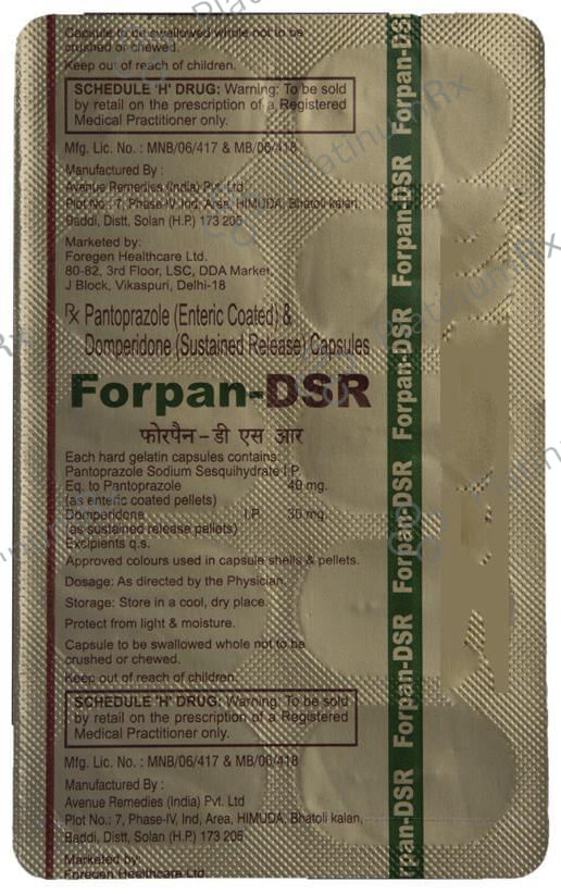 Forpan DSR 30/40mg Capsule 10s