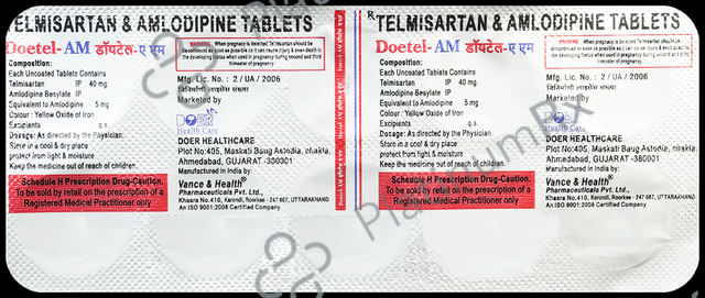 Doetel AM 40mg/5mg Tablet