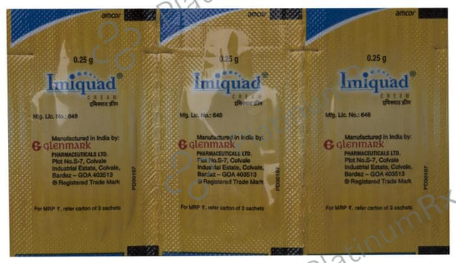 Imiquad 12.5mg Cream Sachet 3X0.25gm