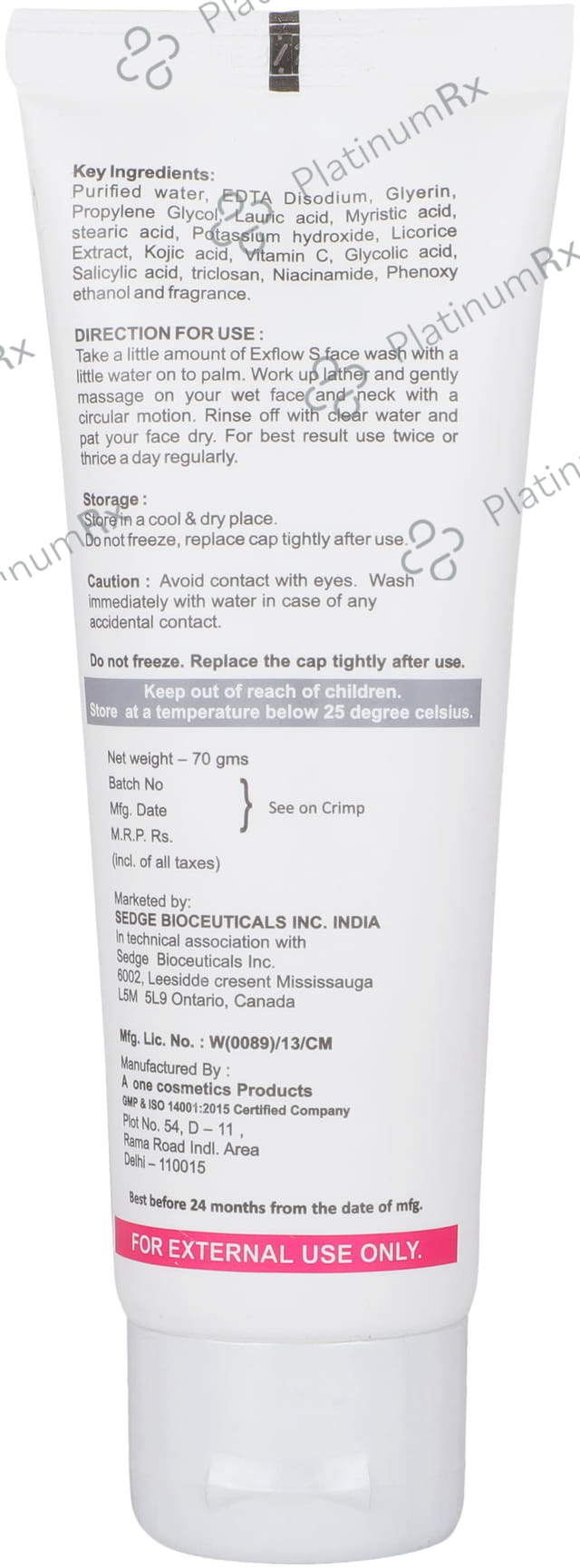 Exflow S Face Wash 70gm